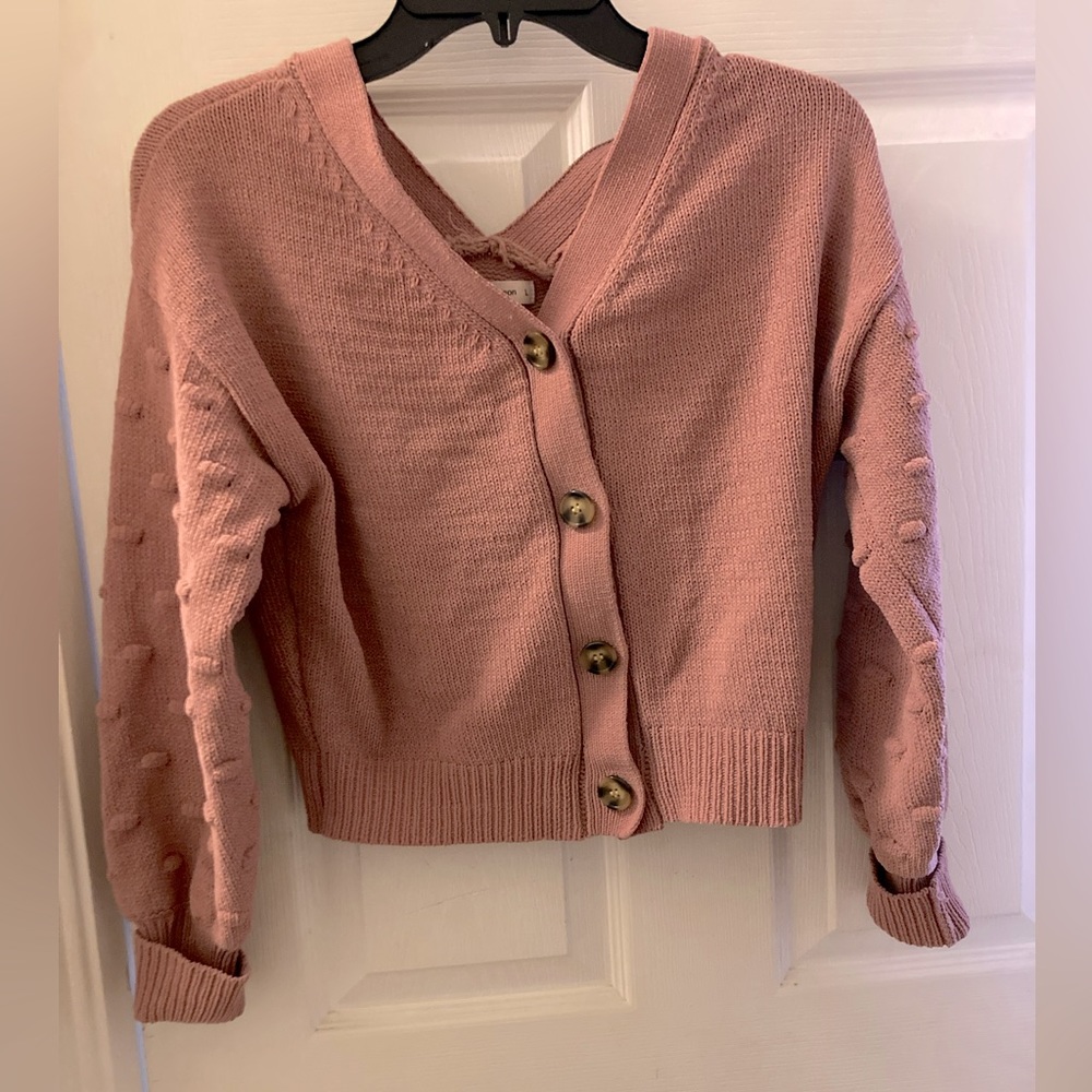 Blush Pink Cropped Sweater/Cardigan